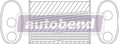 Oval Glass Packed 300 x 100 x 500mm Long Twin 57mm Offset /