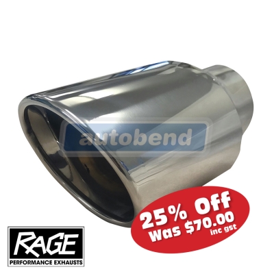 Stainless Exhaust Tip -  Oval Angle Cut