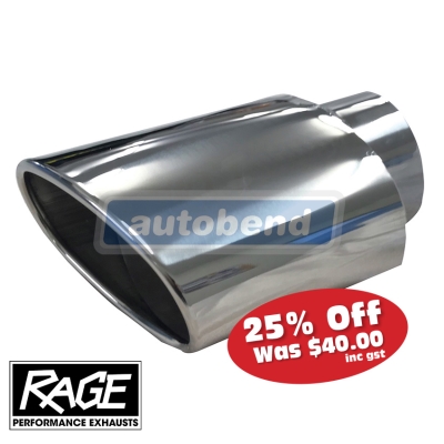 Stainless Exhaust Tip -  Oval Double Angle Cut