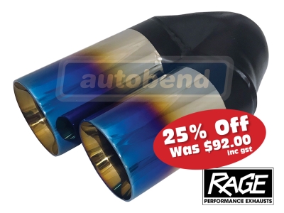 Stainless Exhaust Tip - Dual Staggered 2 x 76mm OD