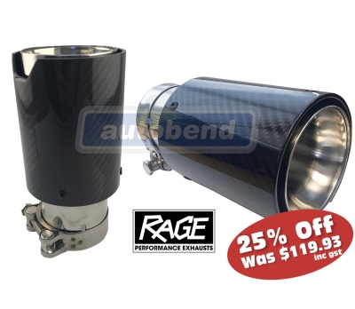 Rage Carbon Exhaust Tip - 63mm inlet - 90mm outlet