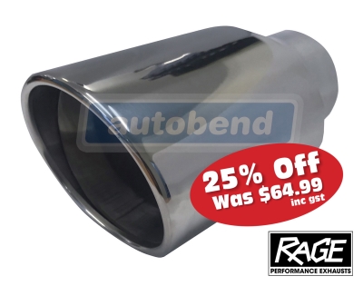 Stainless Exhaust Tip -  Oval Angle Cut