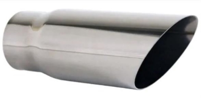 Stainless Exhaust Tip - Angle Cut 76.2mm OD 200mm Long