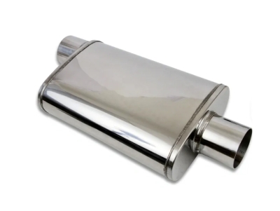 Stainless Offset / Centre Polished Performance Muffler 63mm