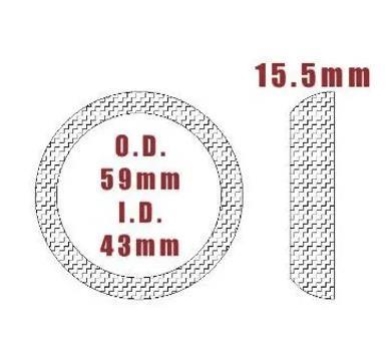 Mesh Cone Gasket 43mm ID X 59mm  OD x 15.5mm Thick