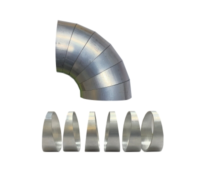 Pie Cut Set 38.1mm x 38mm CLR 90 degree 6 segments T4 Alumin