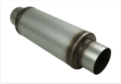 Round Stainless Muffler 350mm Long 101mm In / Out